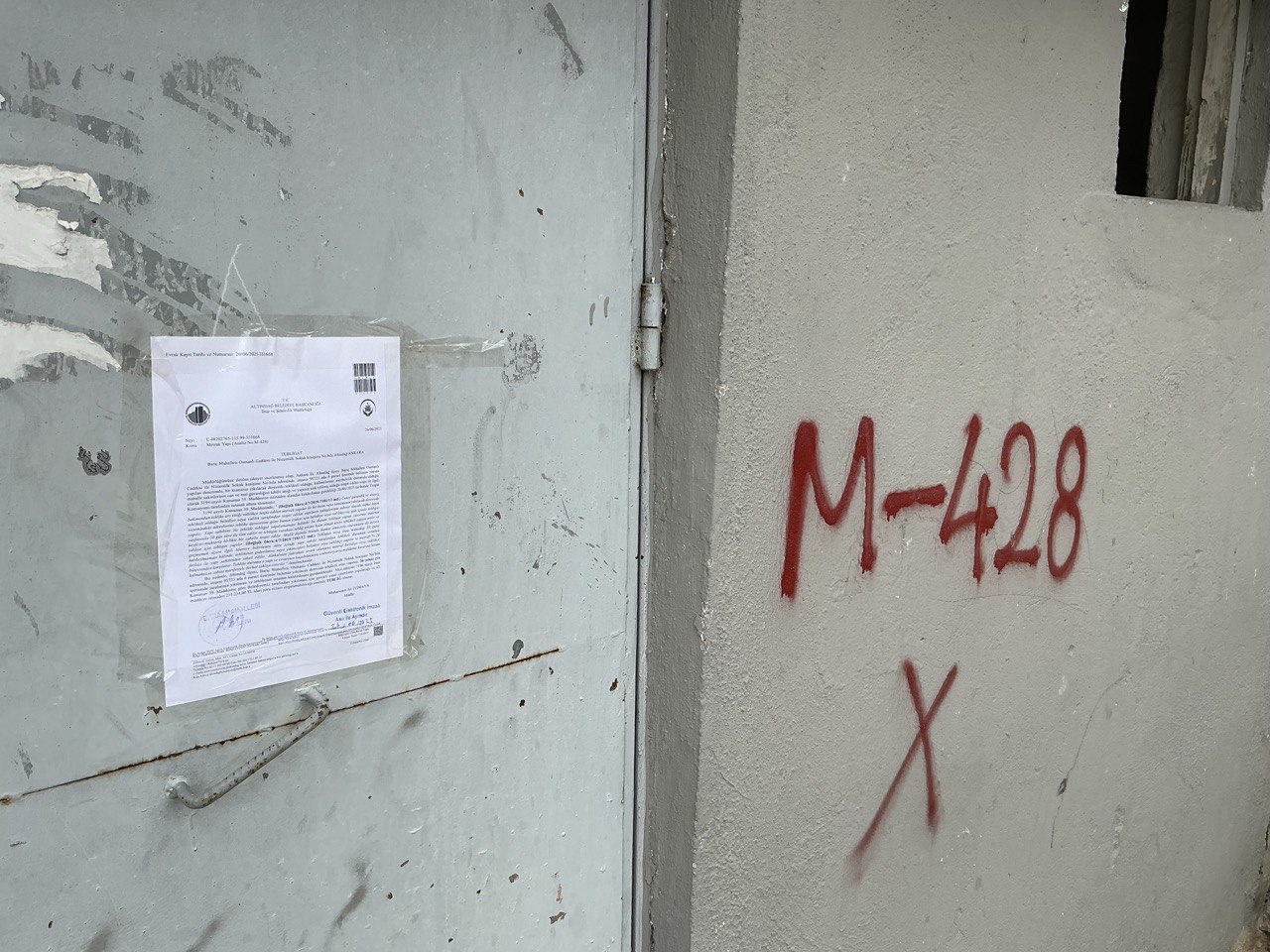 Baraj Mahallesi Osmanlı Caddesi and Nizamülk Sokak intersection No:bila Demolition Notification