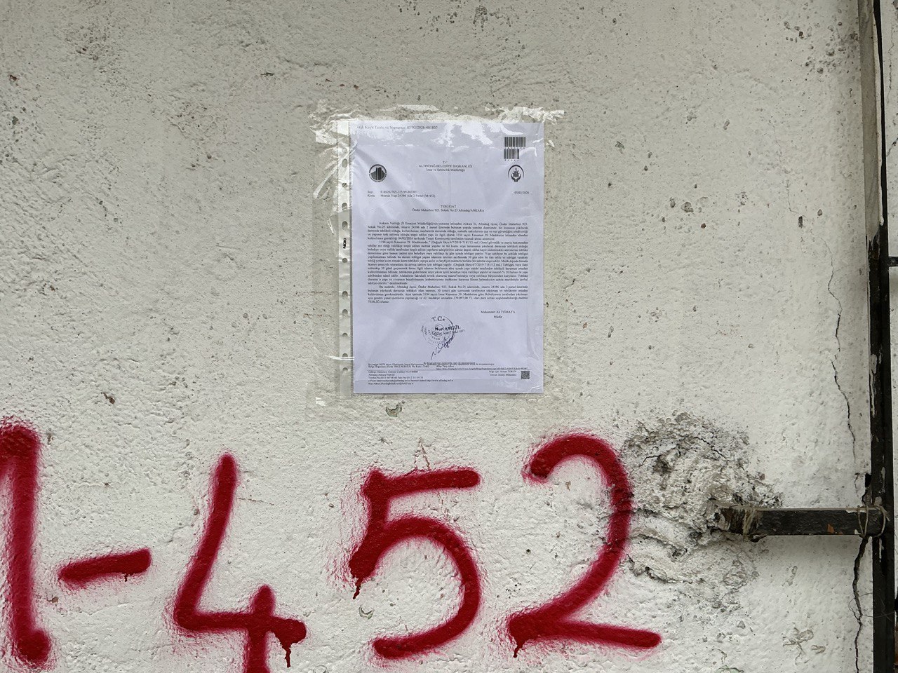 Önder Mahallesi 923. Sokak No:25 Altındağ/ANKARA Demolition Notification