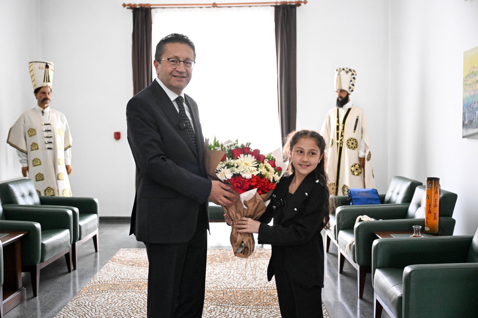 Little President Elif Duru sat in her office